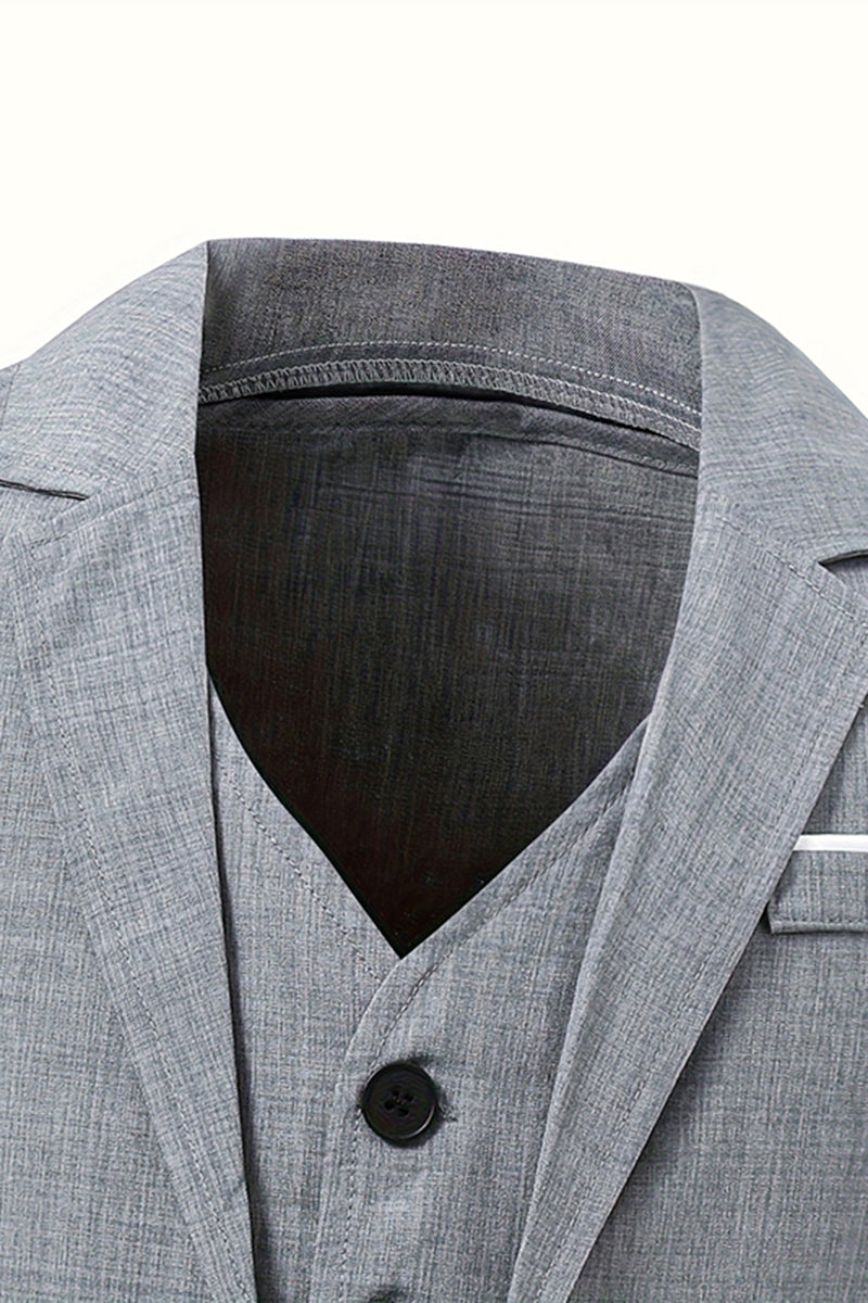 Boys Light Grey 3-Piece Suit for Garden Weddings & Outdoor