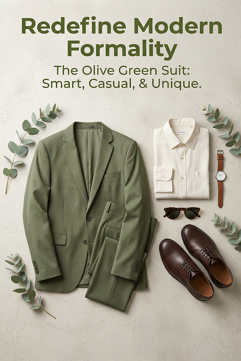 Boys Green 2-Piece Suit Jacket and Pants for Formal Events