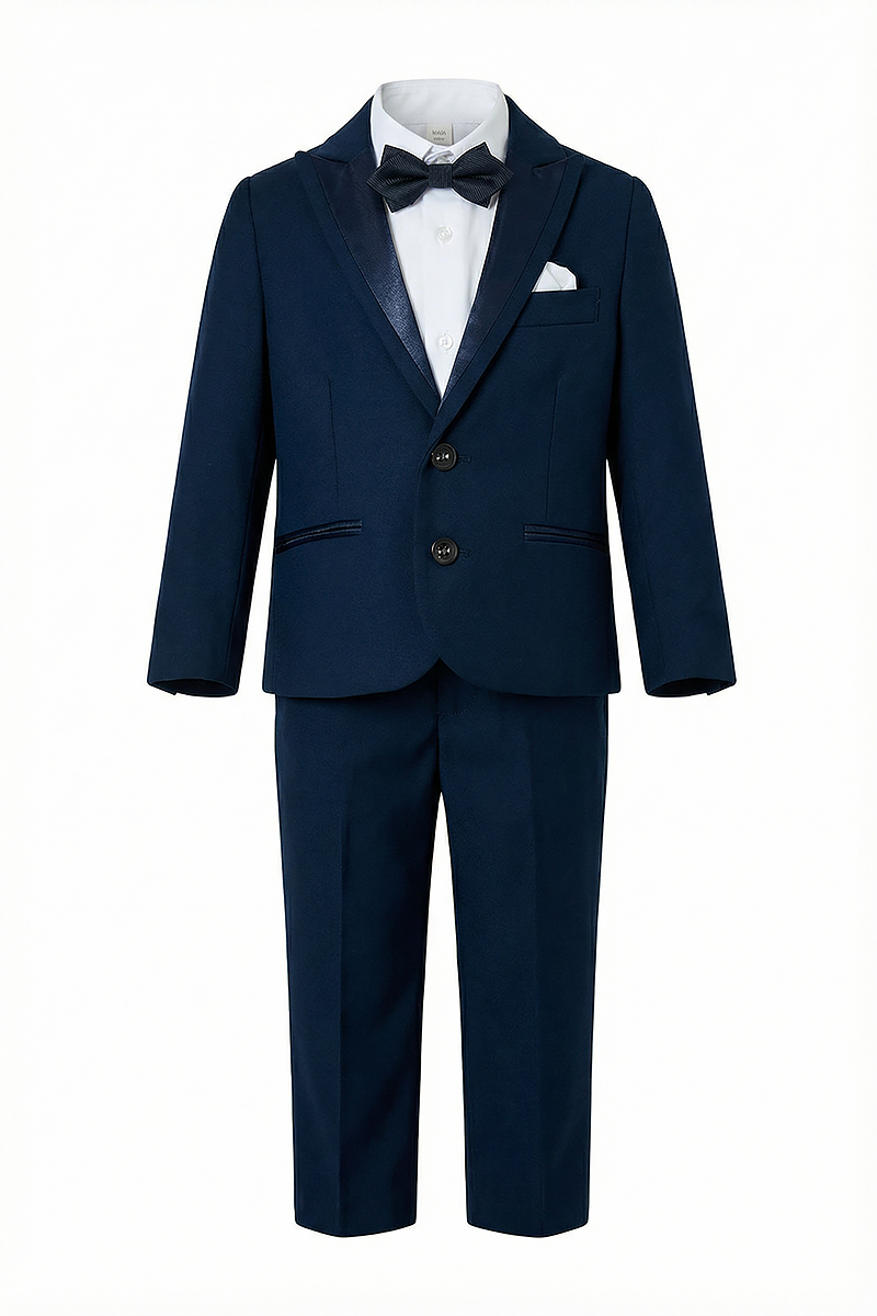 Boys Navy Blue 2-Piece Suit for Formal Events
