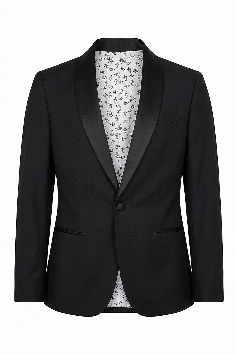 Boys Black Shawl Lapel Tuxedo Blazer