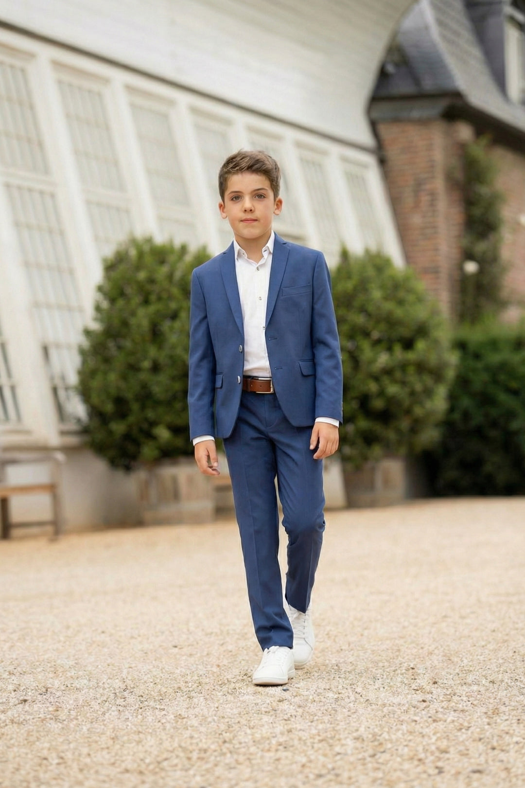 Boys Classic Navy Blue 2-Piece Suit with Notch Lapel