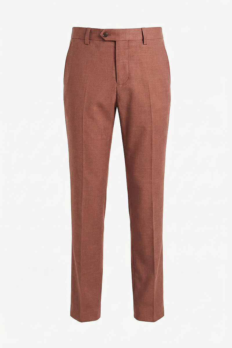 Boys Rust Slim Fit Dress Pants
