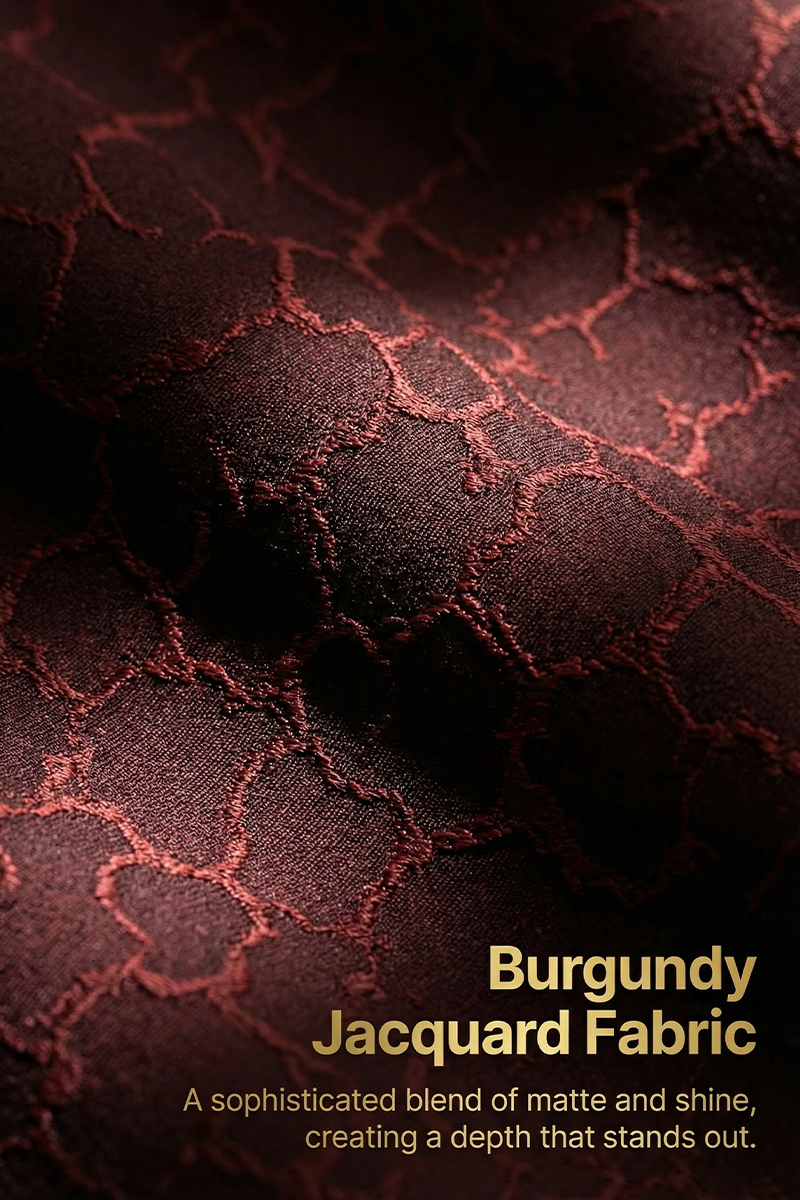 Boys Burgundy Jacquard Blazer for Weddings