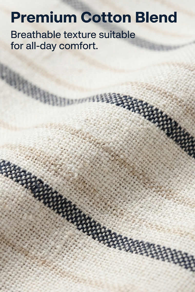 Boys Striped Linen Blazer for Weddings with Notch Lapel