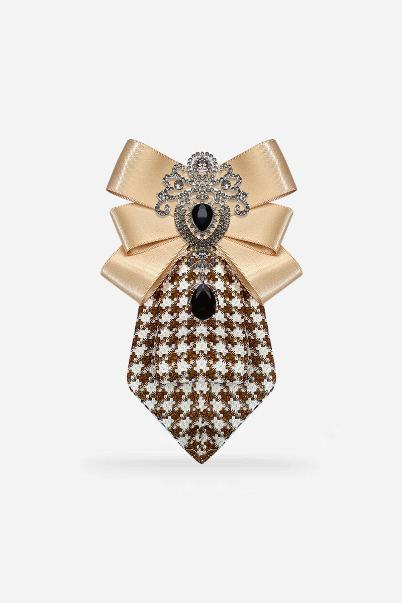 Boys Houndstooth Bow Rhinestone Bow Tie