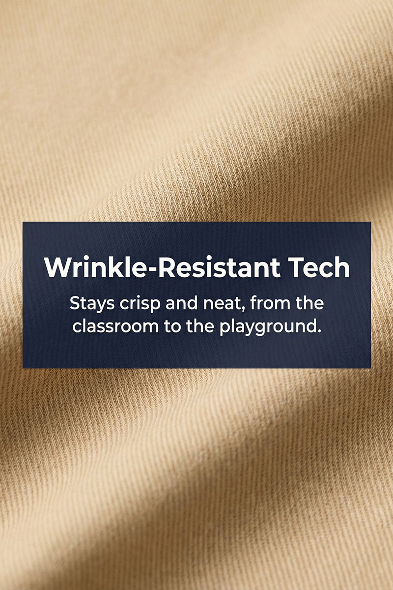 Boys Khaki Pleated Trousers