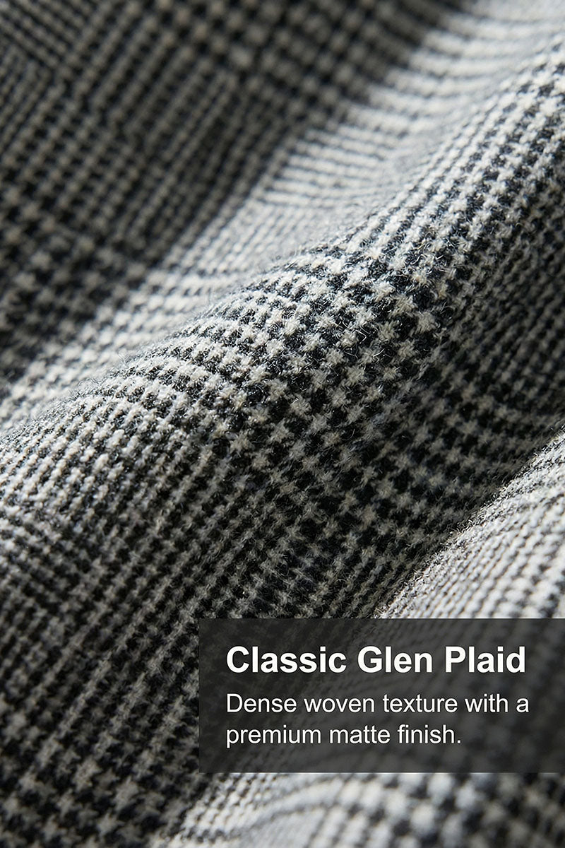 Boys Houndstooth Plaid Trousers