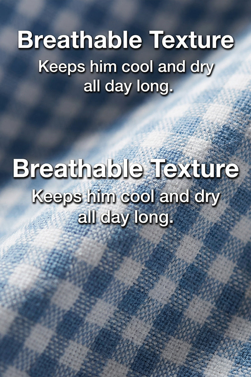 Boys Blue Gingham Long-sleeve Shirt