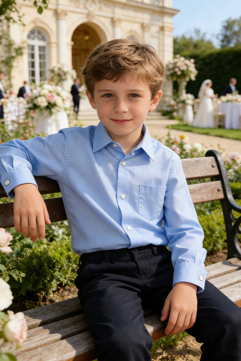 Boys Light Blue Formal Dress Shirt