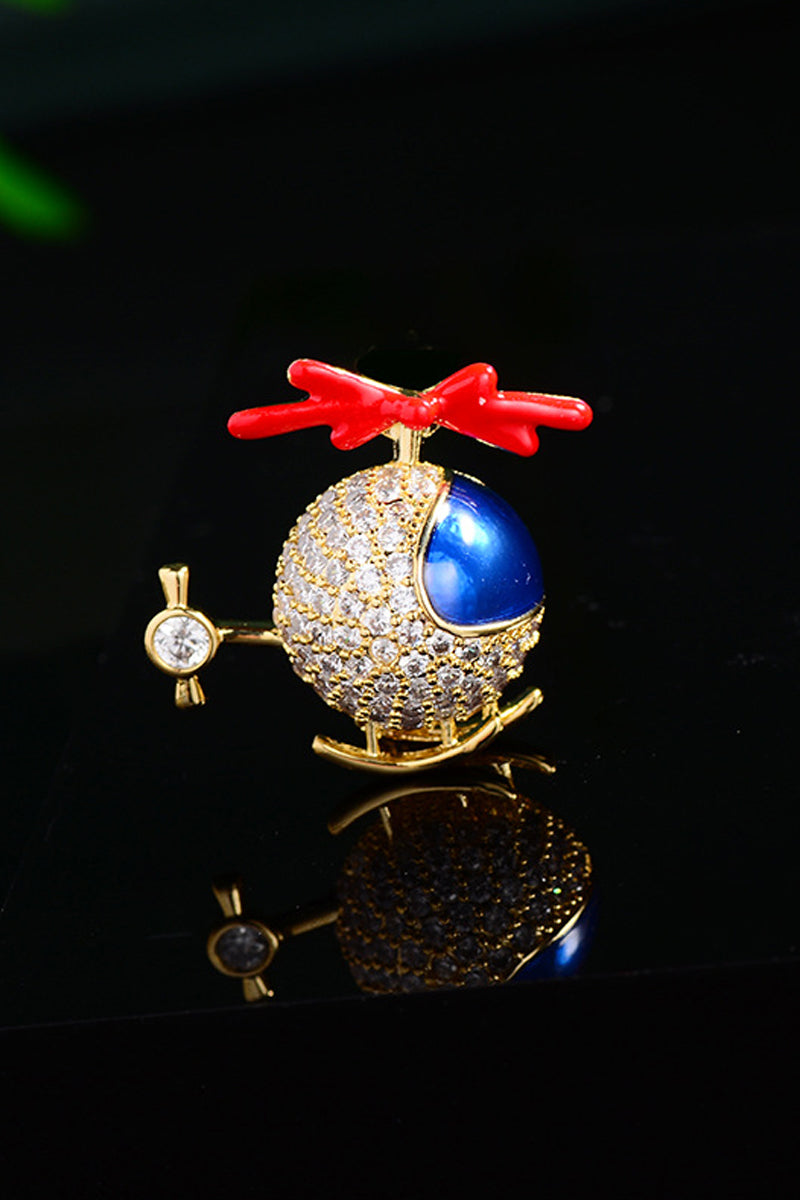 Boys Enamel Helicopter Brooch