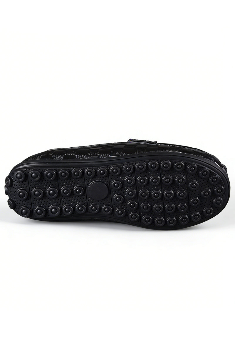 Boys Black Woven Checkered Buckle Loafers£¨ 2-15 years old£©