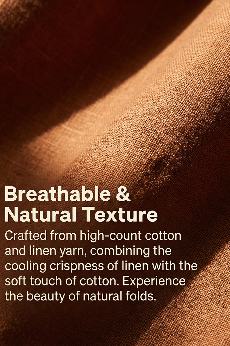 Boys Reddish Linen Blend Double-breasted Vest