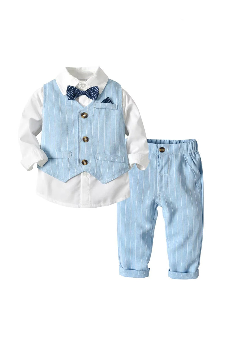 Boys Light Blue Striped 2-piece Set