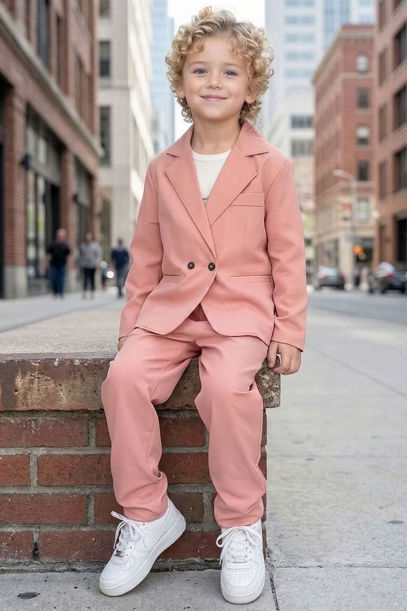 Boys Blush Pink 2-Piece Suit for Romantic Weddings