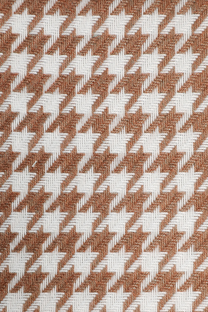 Boys Brown And White Houndstooth Single-breasted 2-piece Suits
