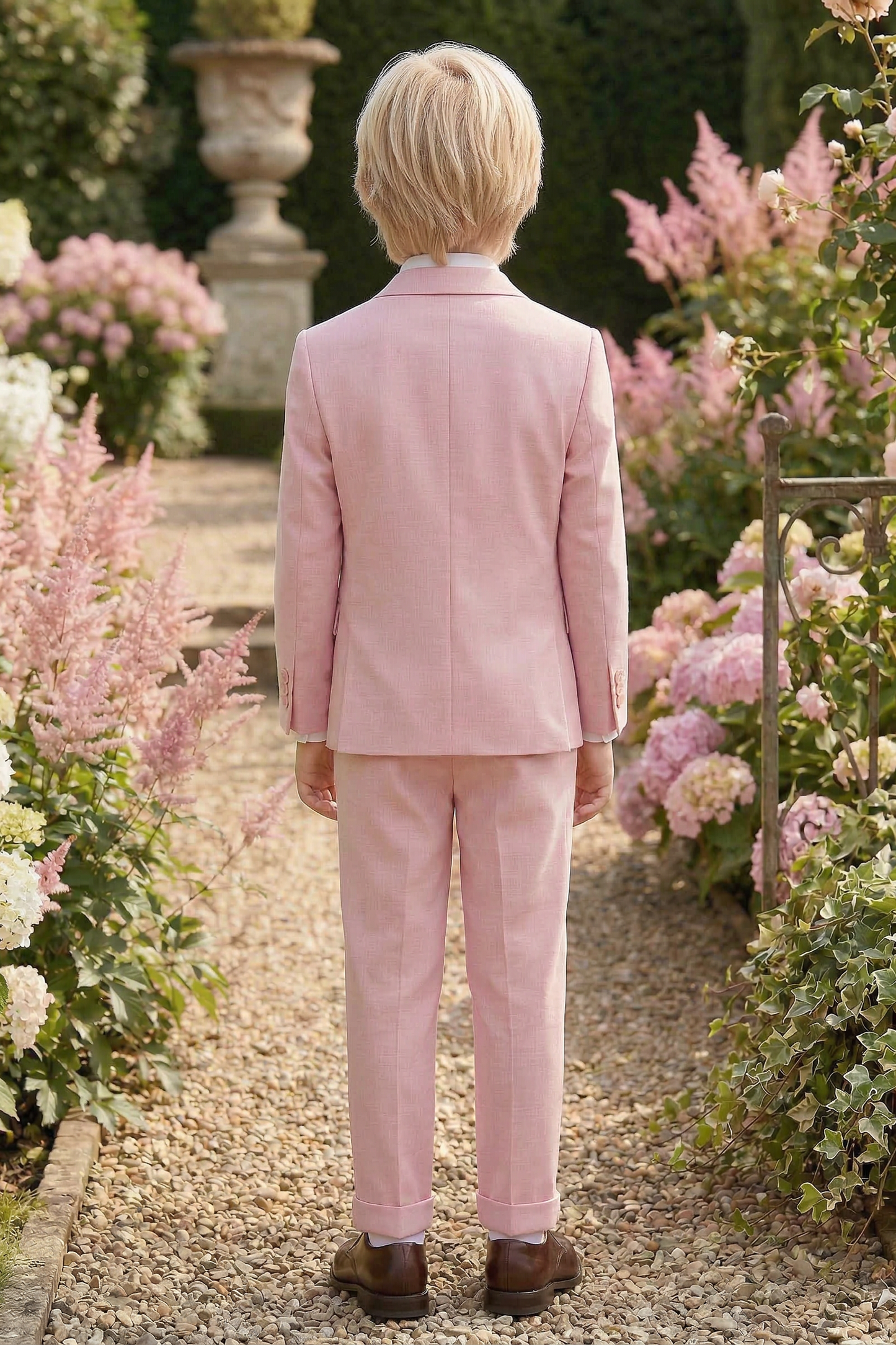 Pink Single-Breasted 2-Piece Suit