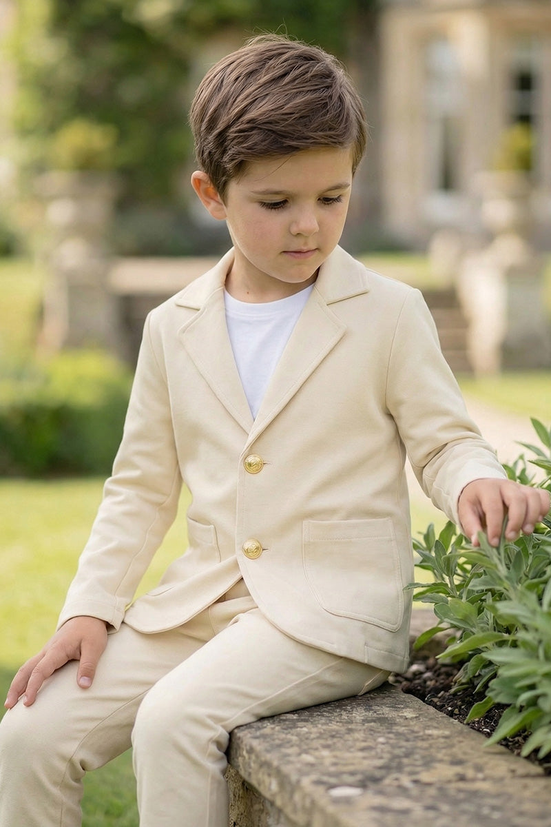 Boys Cream 2-piece Suit for Weddings