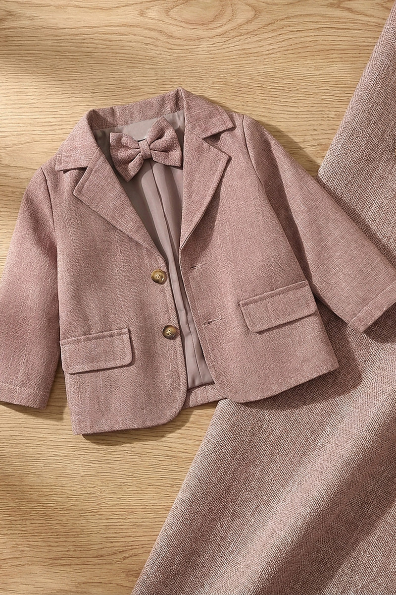 Boys Dusty Pink Linen-Blend 2-piece Suit