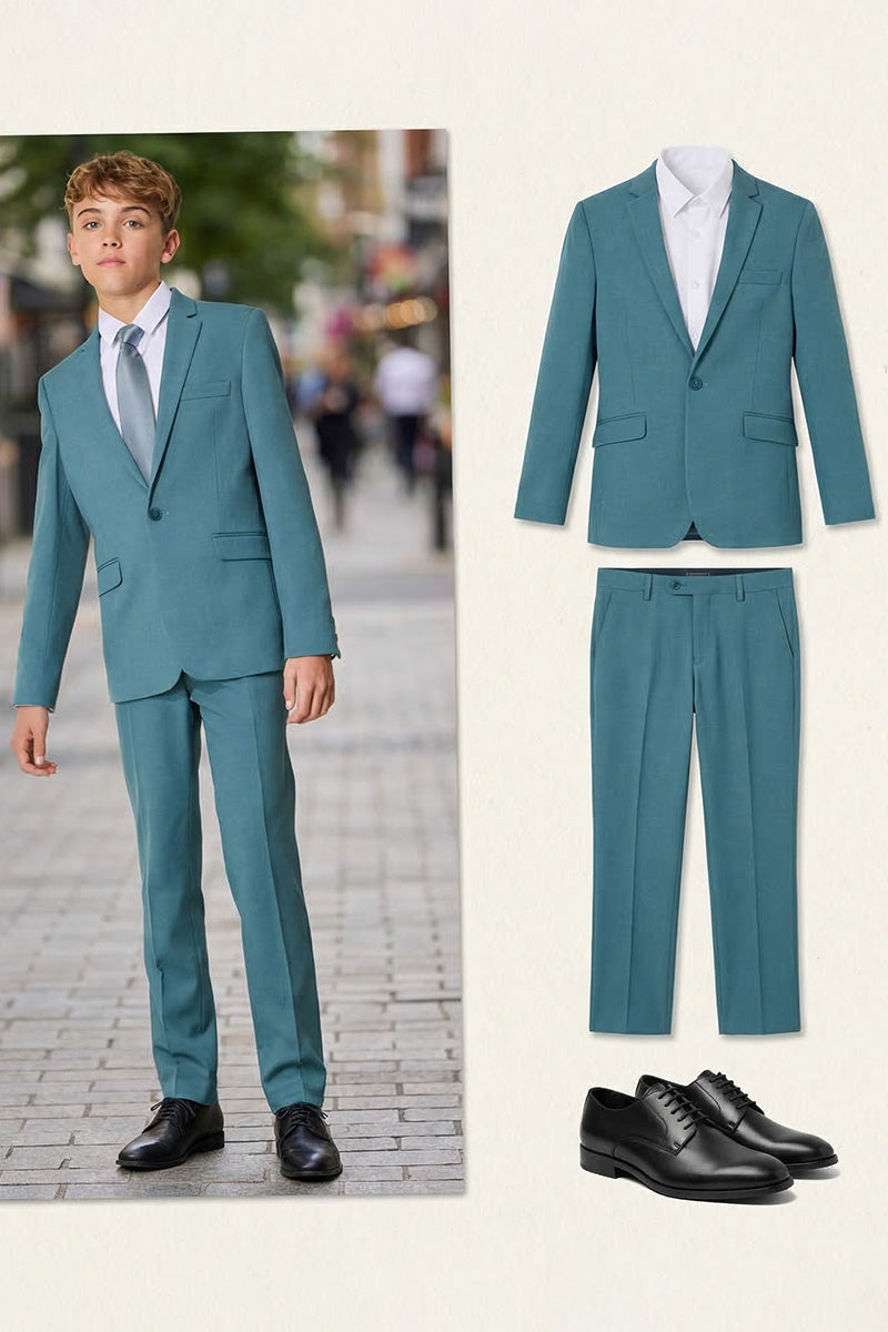 Boys Teal 2-Piece Suit for Country Garden