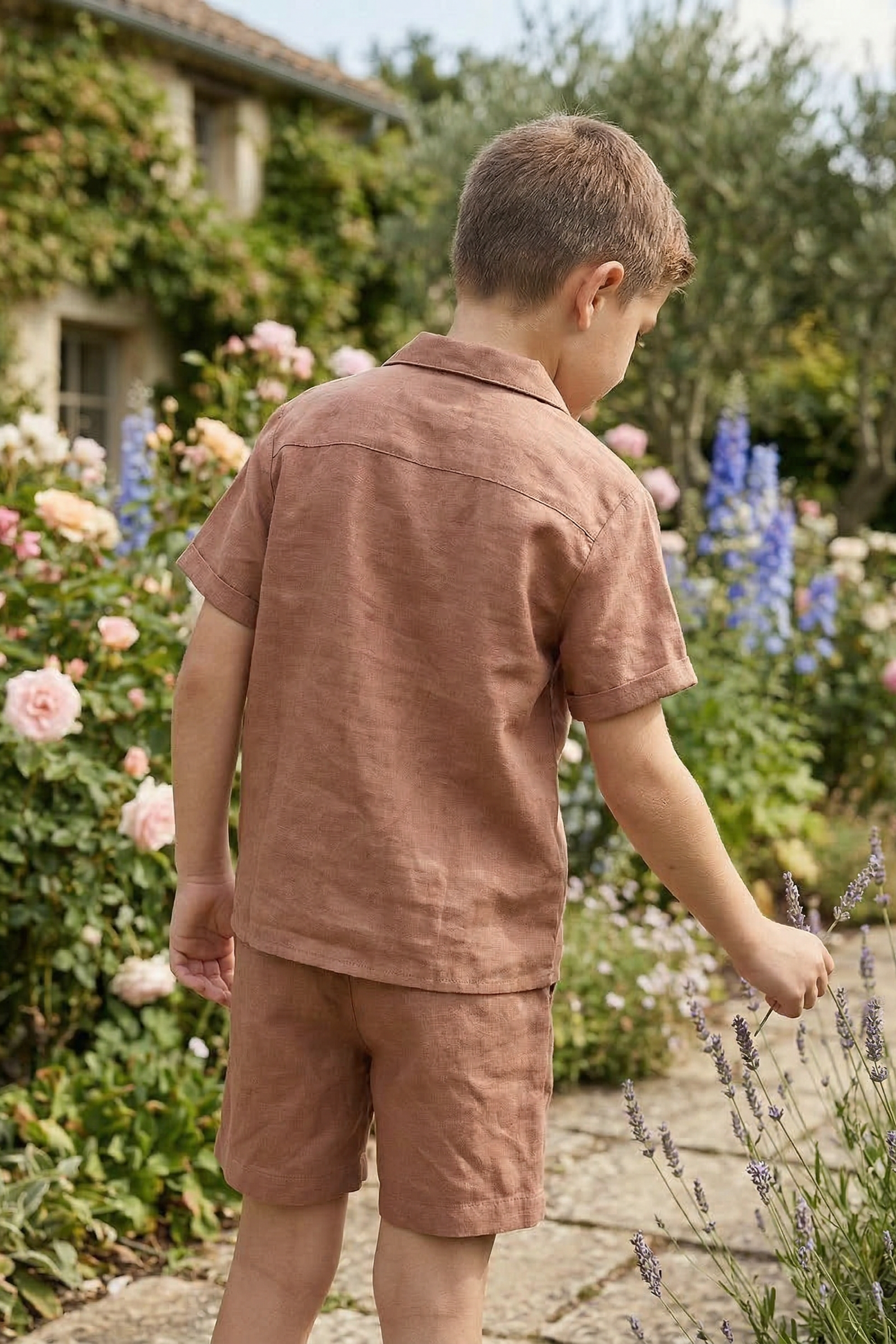 Light Reddish-Brown Shirt 2-Piece Set