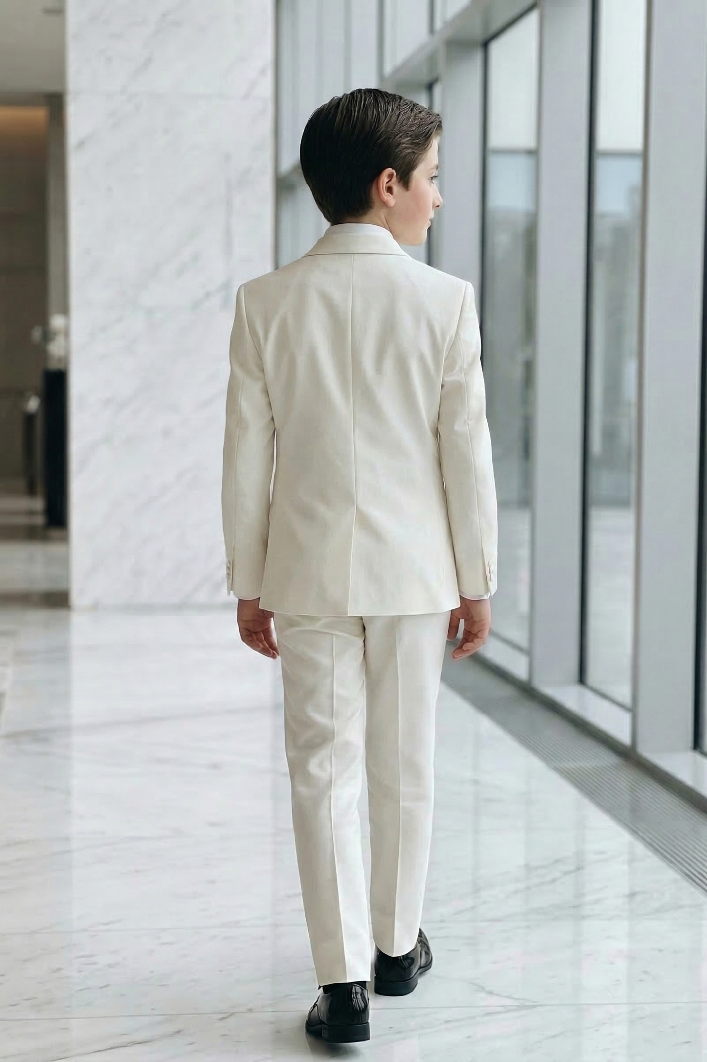 Off-White Lapel Design Suit 2-Piece Set