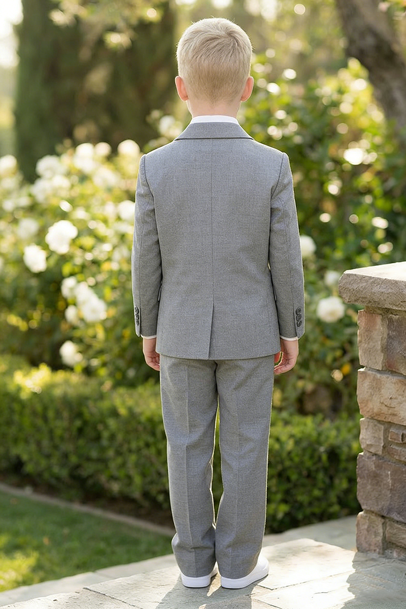 Boys Grey 3-Piece Suit for Garden Weddings