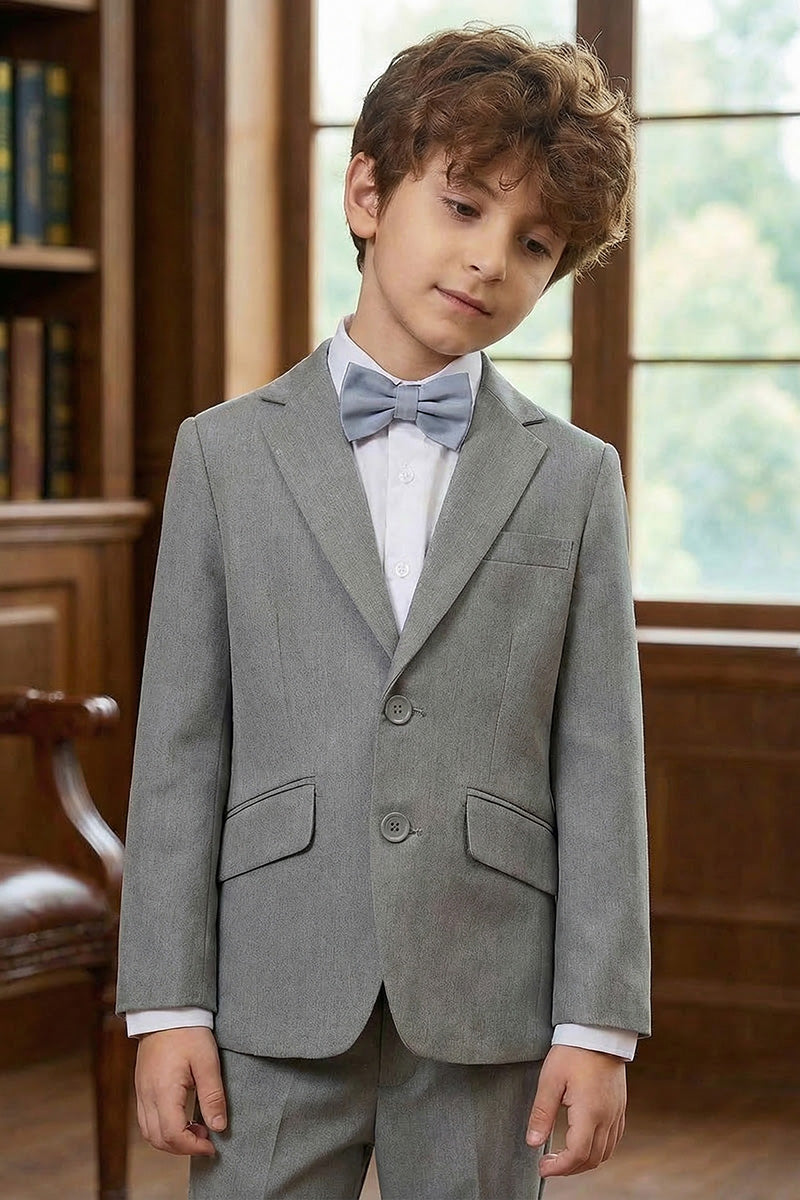 Boys Light Grey 2-Piece Suit for Weddings