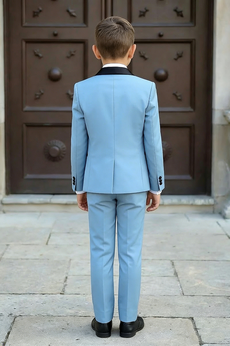 Boys Sky Blue 3-Piece Tuxedo Suit