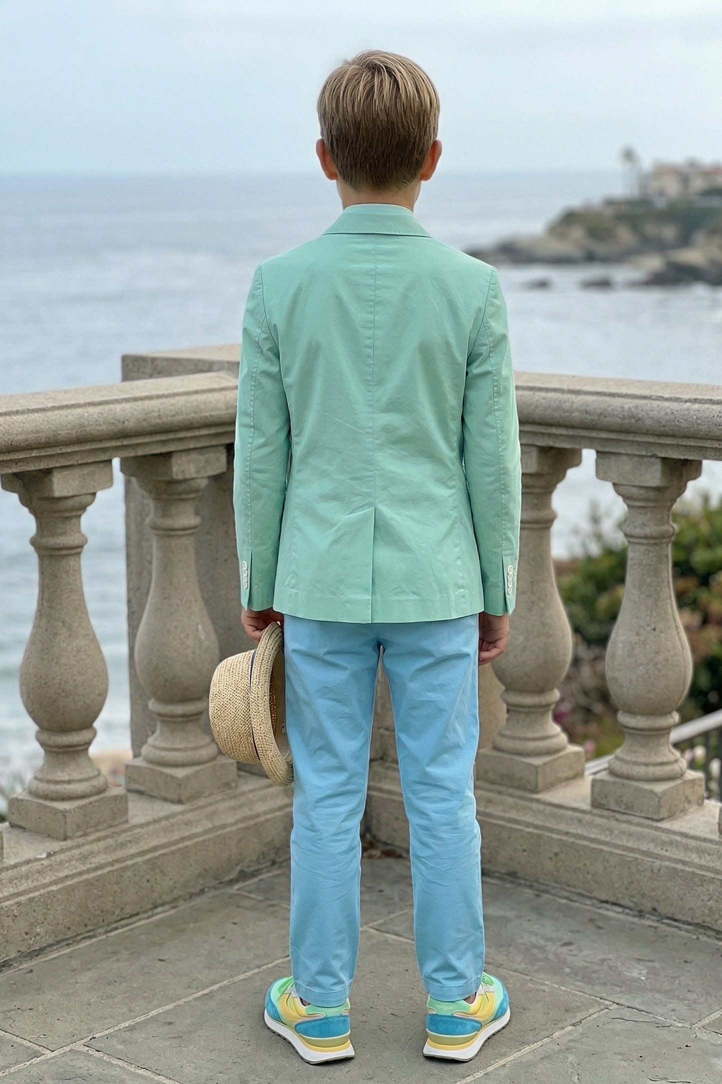 Mint Green And Tiffany Blue Double-Breasted 2-Piece Suit