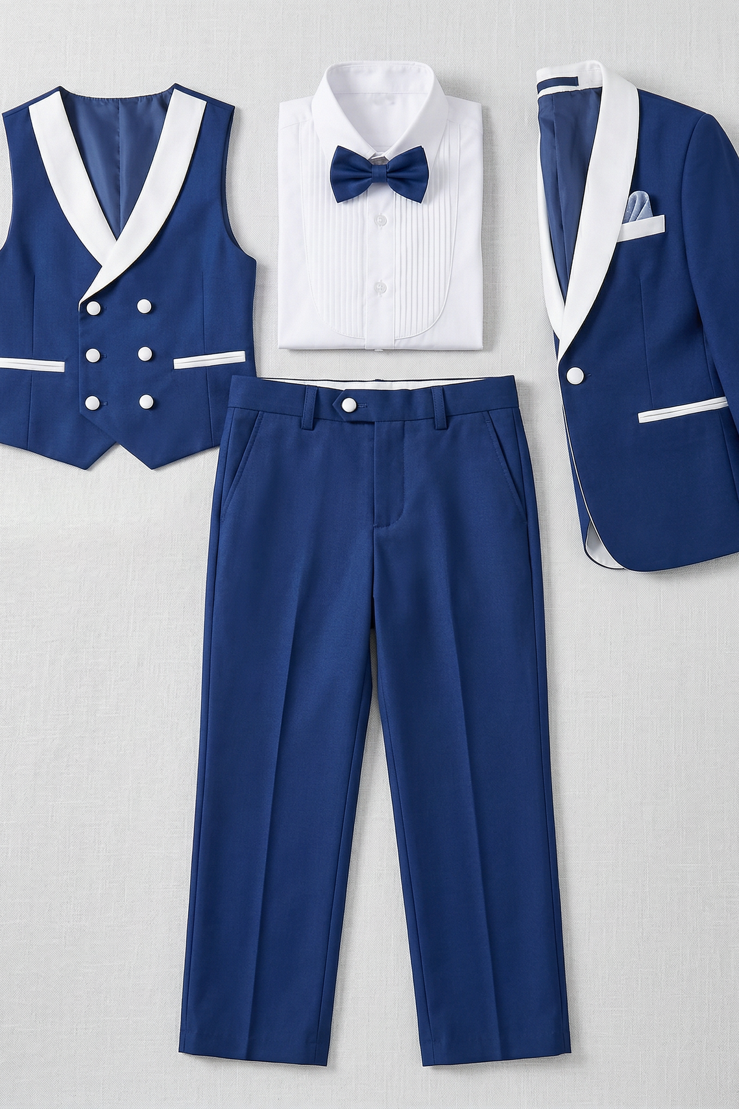 Blue Double-Breasted 3-Piece Suit