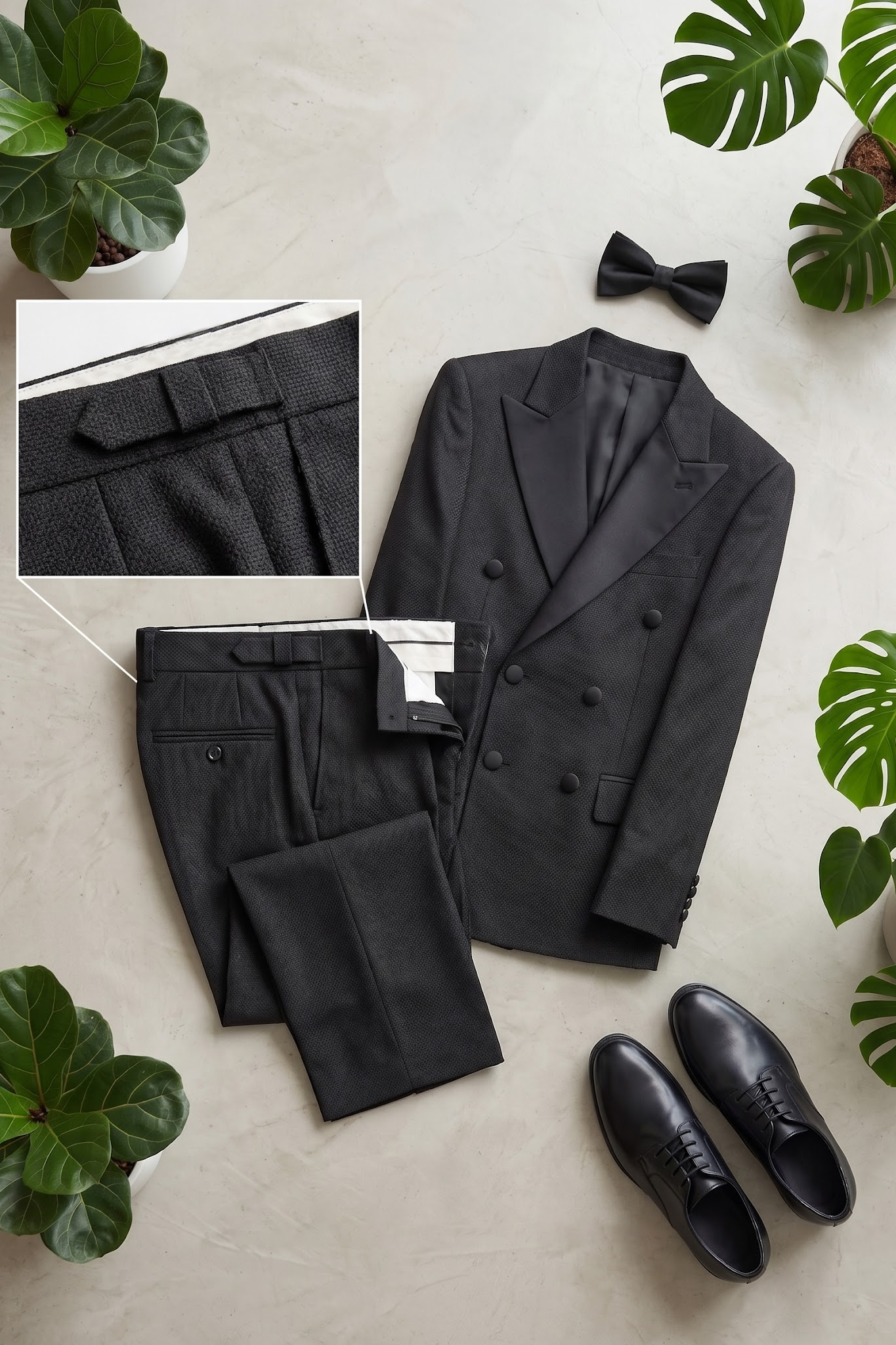 Black Double-Breasted 2-Piece Suit