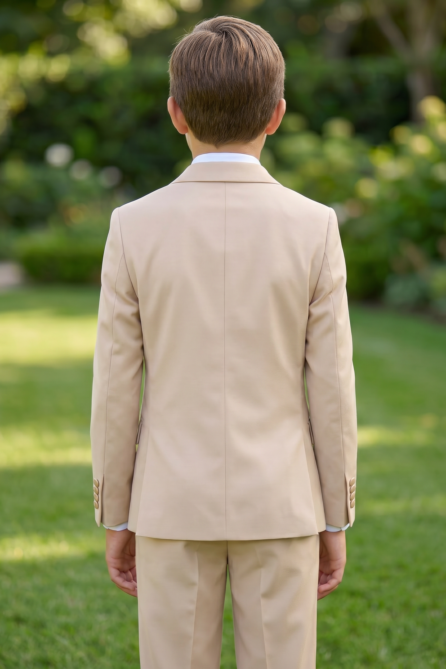 Light Champagne Satin Double-Breasted 2-Piece Suit