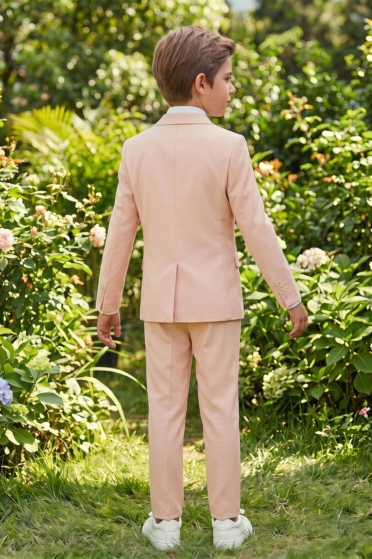 Light Pink Serge-Blend Double-Breasted 2-Piece Suit