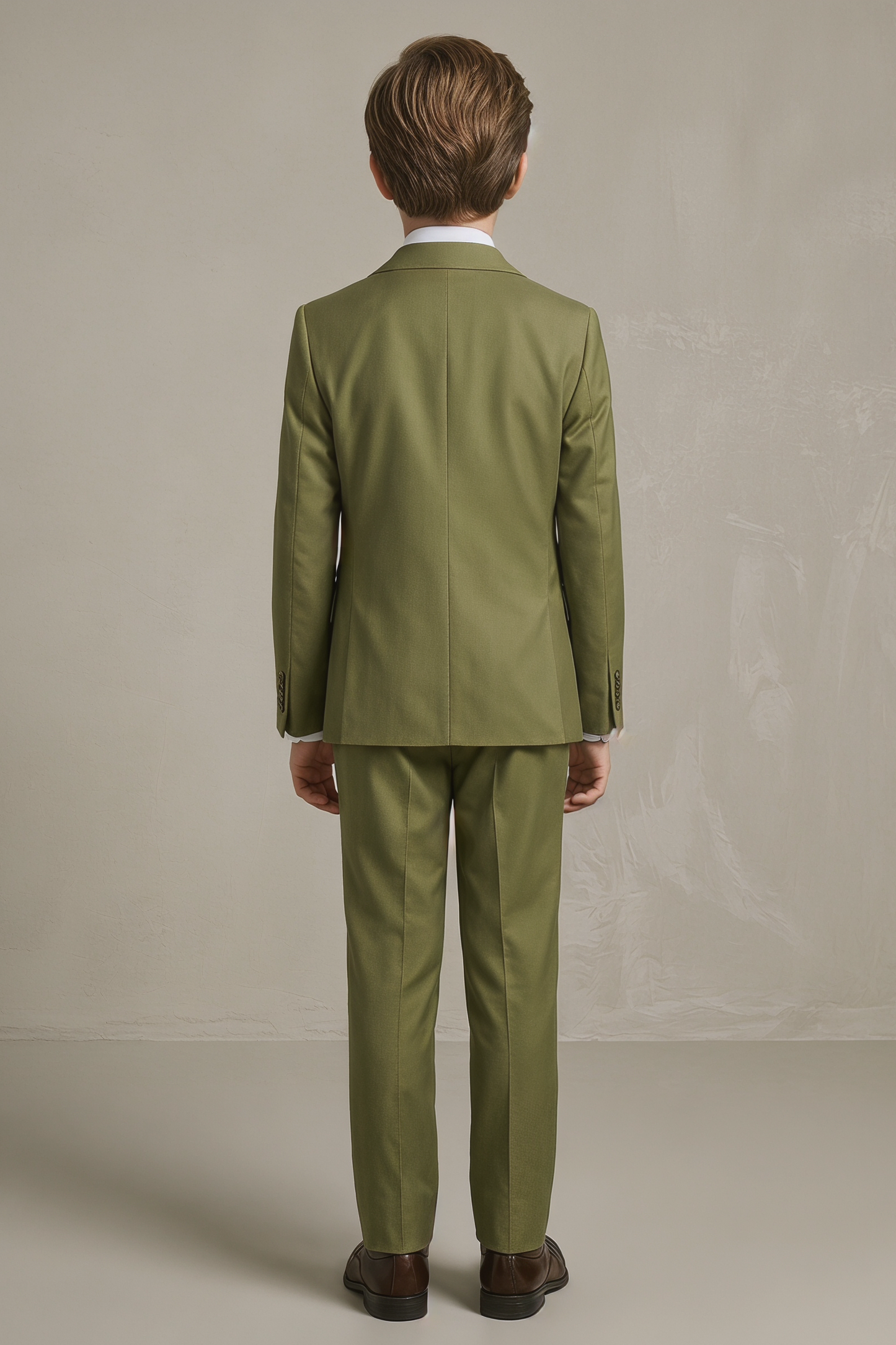 Olive Green Single-Breasted 3-Piece Suit