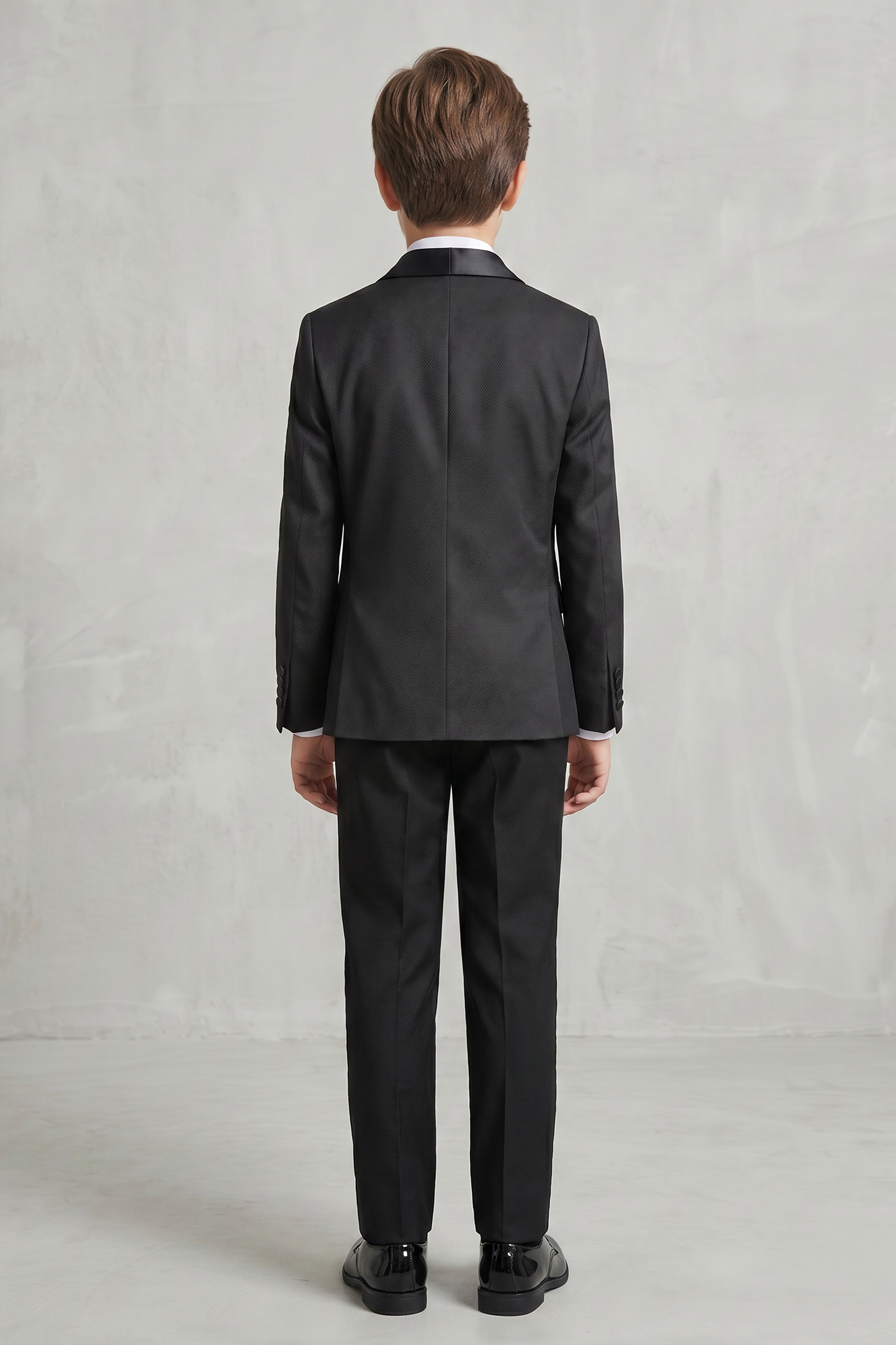 Black Satin Single-Breasted 2-Piece Suit