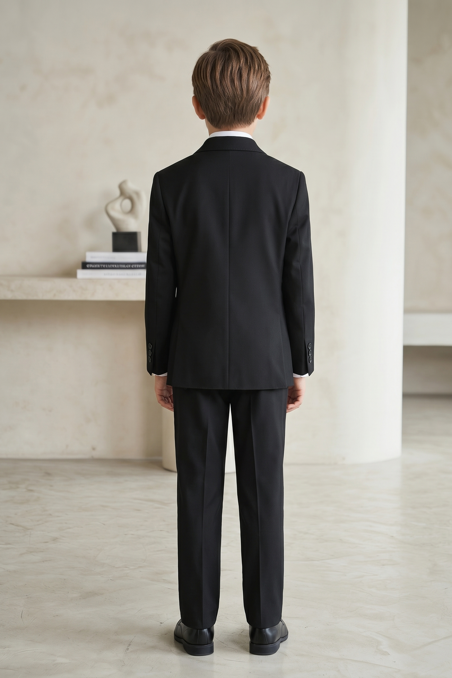 Black Serge Double-Breasted 2-Piece Suit