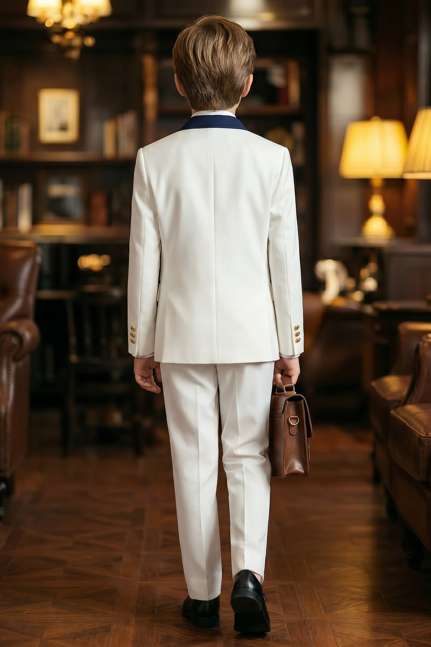 White And Blue Serge Double-Breasted 2-Piece Suit