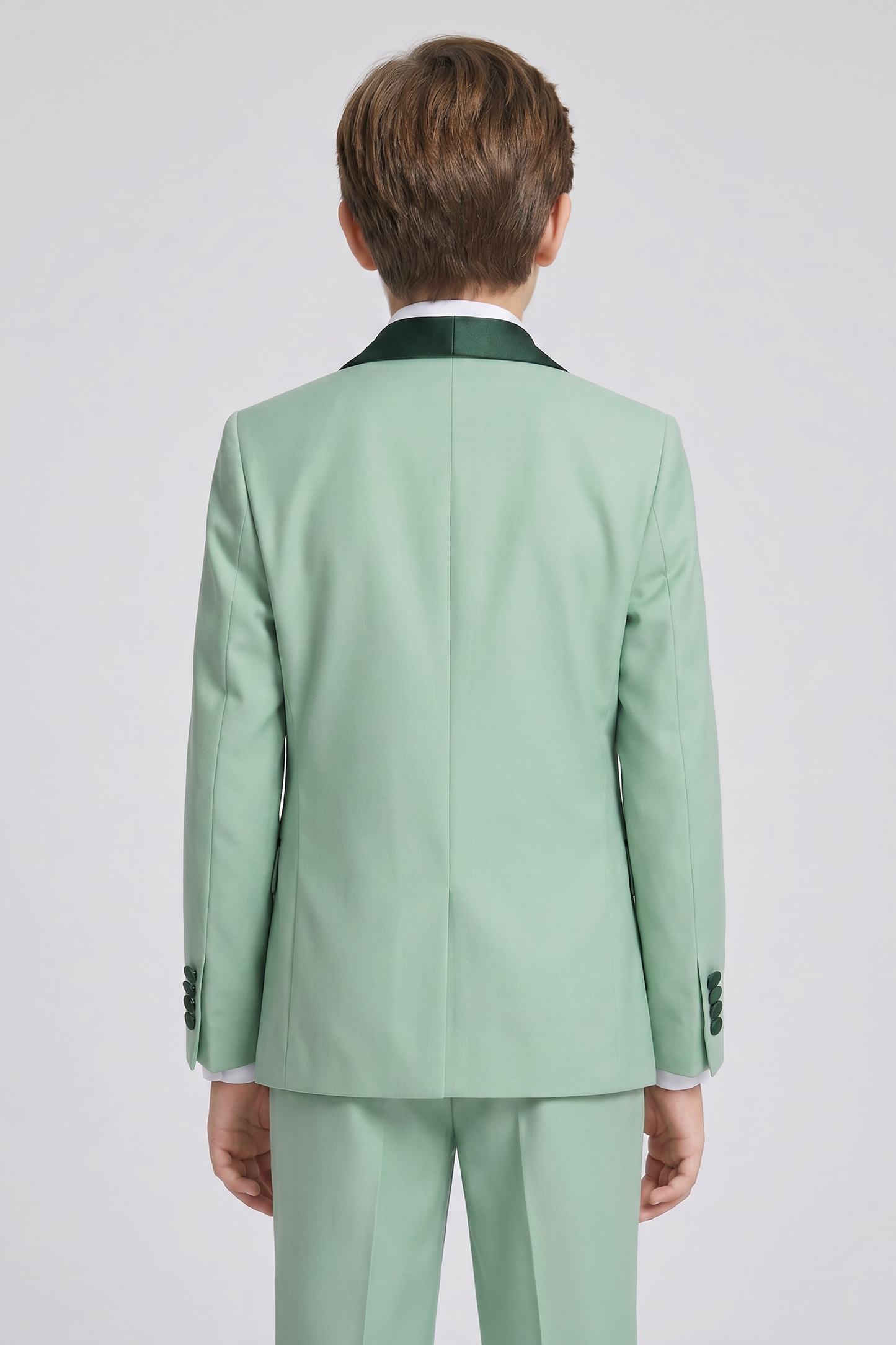 Light Green And Dark Green Color-Blocked 3-Piece Suit