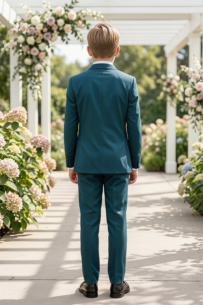 Boys Teal & Pink 3-Piece Suit for Weddings & Formal Events