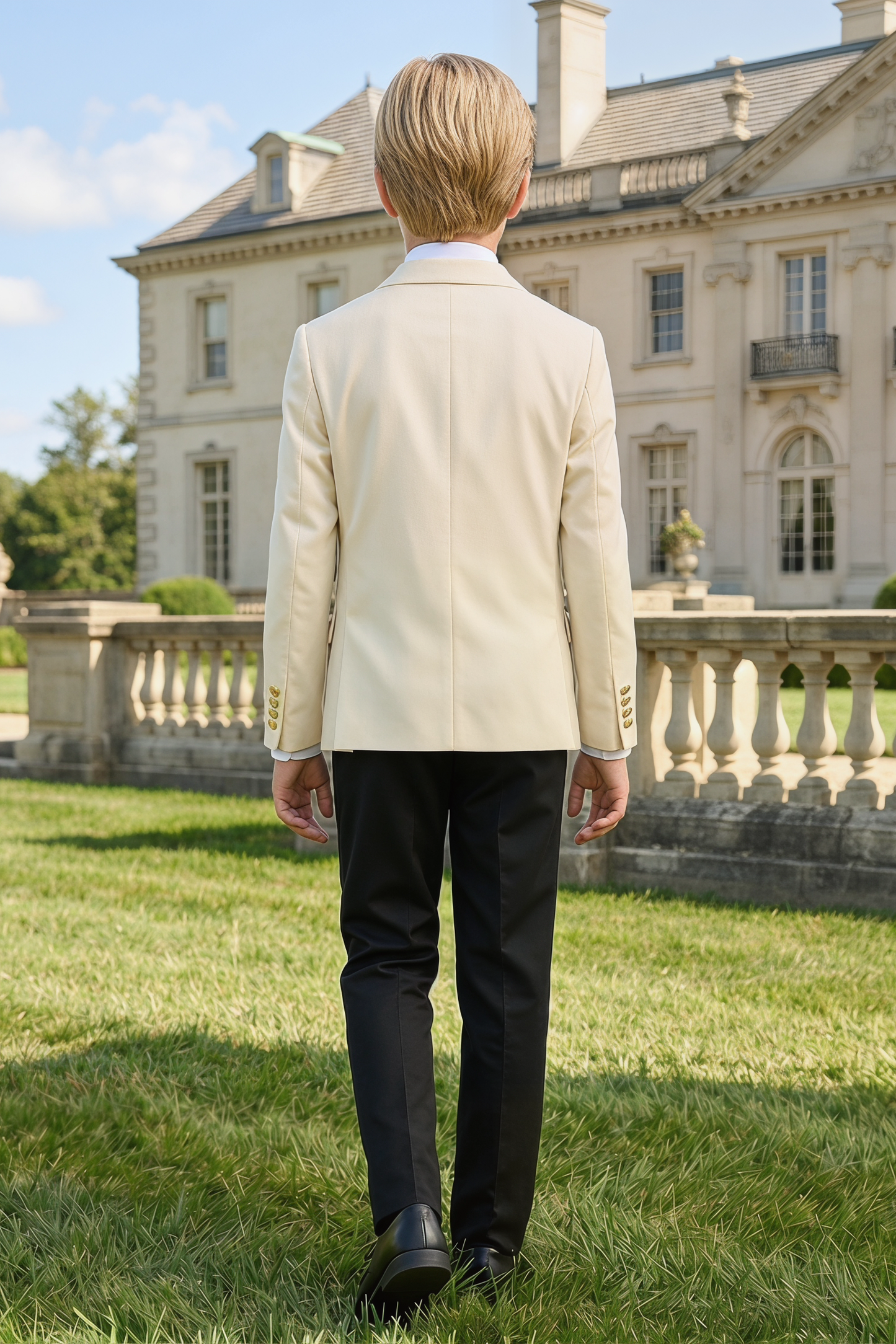 Light Apricot Serge Double-Breasted 2?Piece Suit