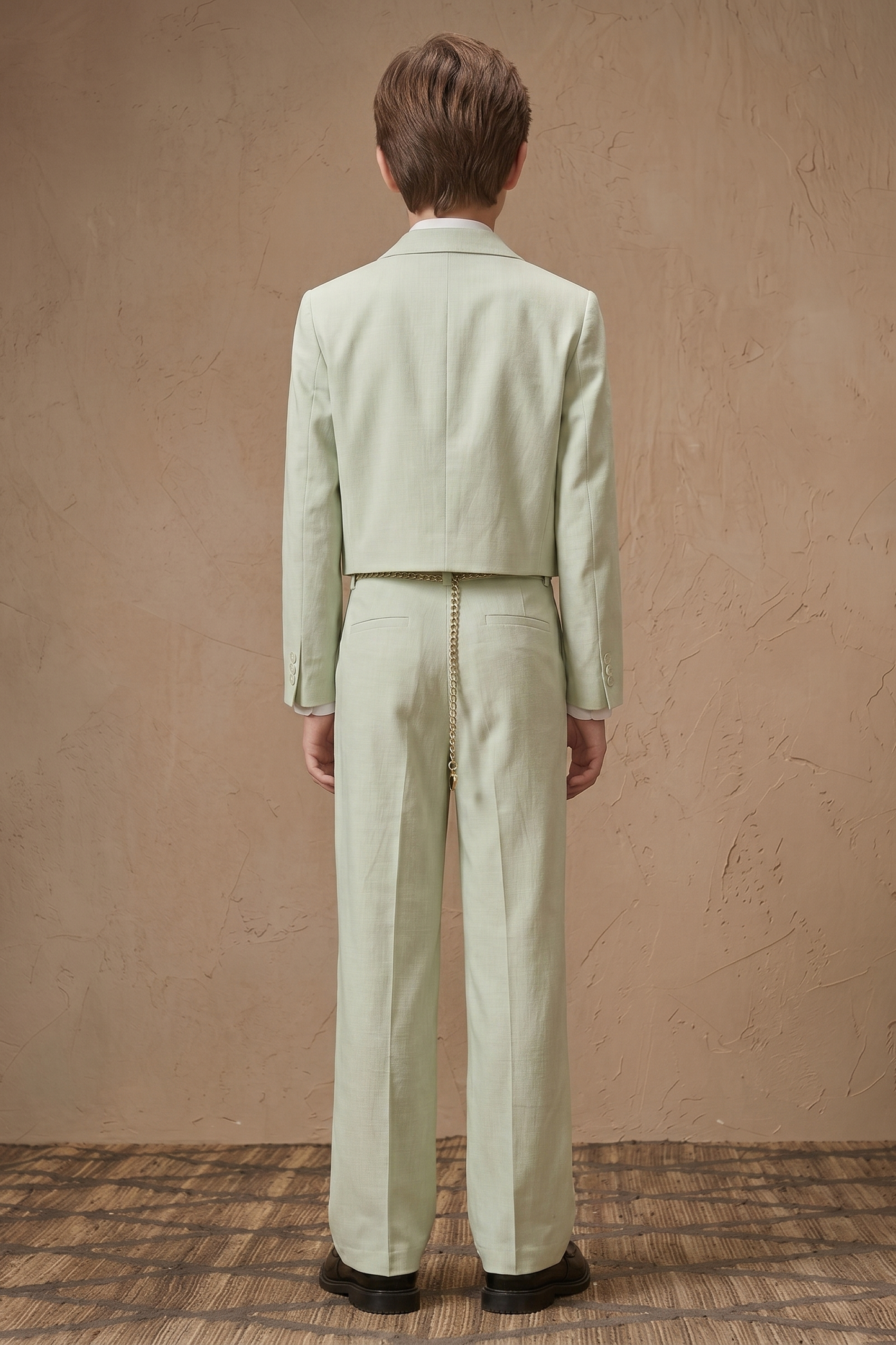 Light Green Cotton Linen Short 2-Piece Suit Set