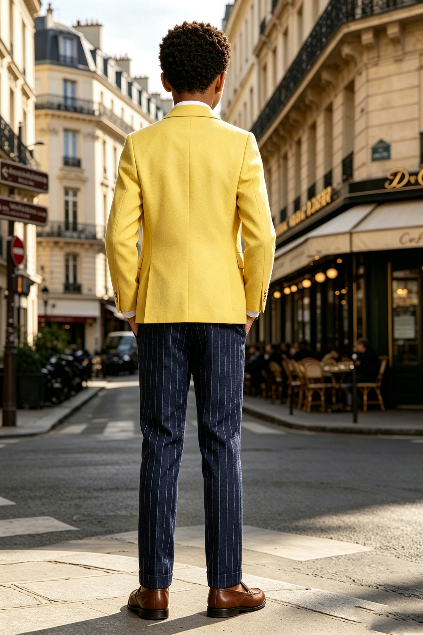 Boys Bright Yellow Cotton Linen Blend Single Breasted Formal Suit Blazer Jacket