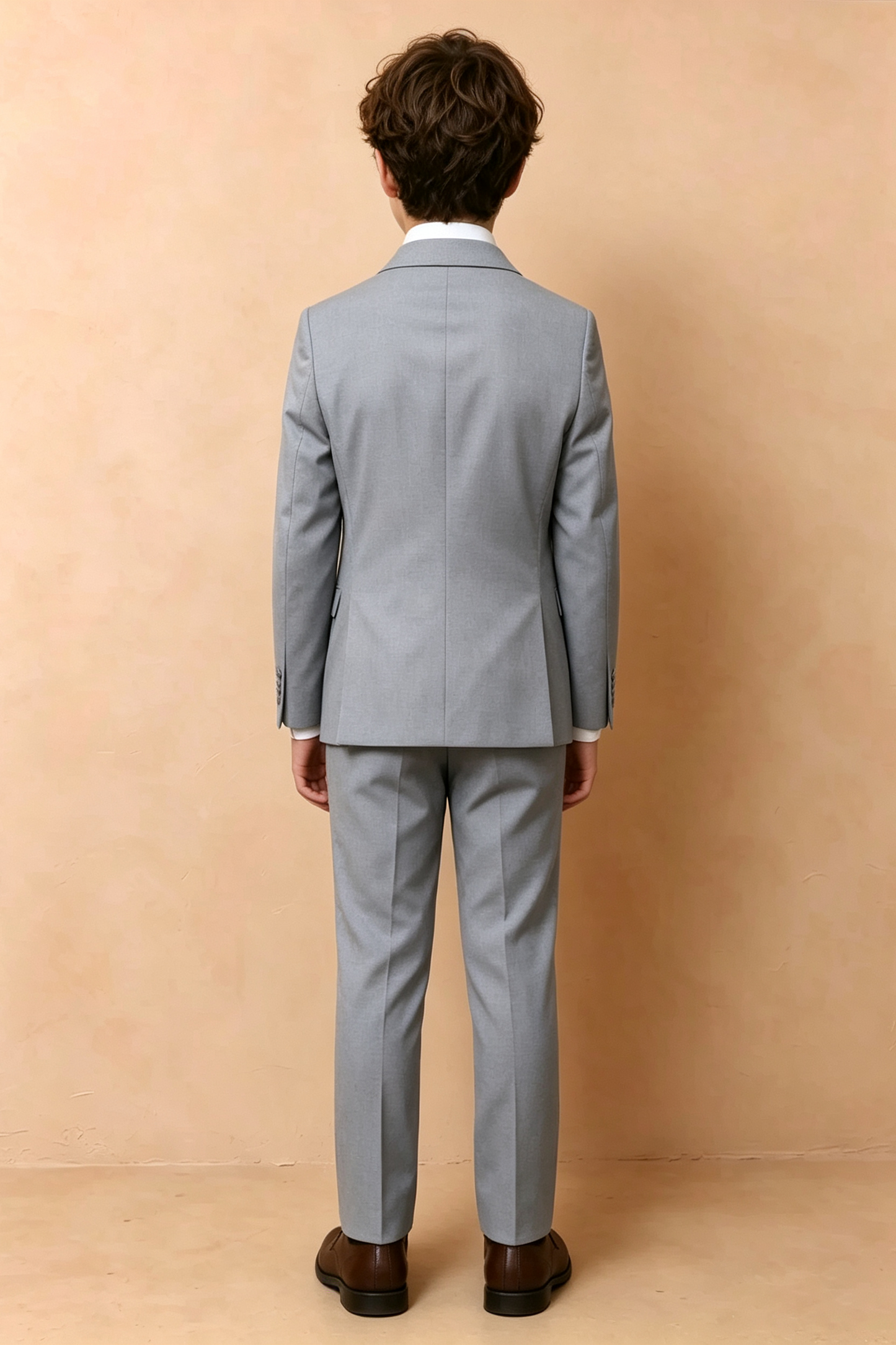 Dusty Blue Cotton-Linen Blend Double Breasted 2-Piece Formal Suit Set
