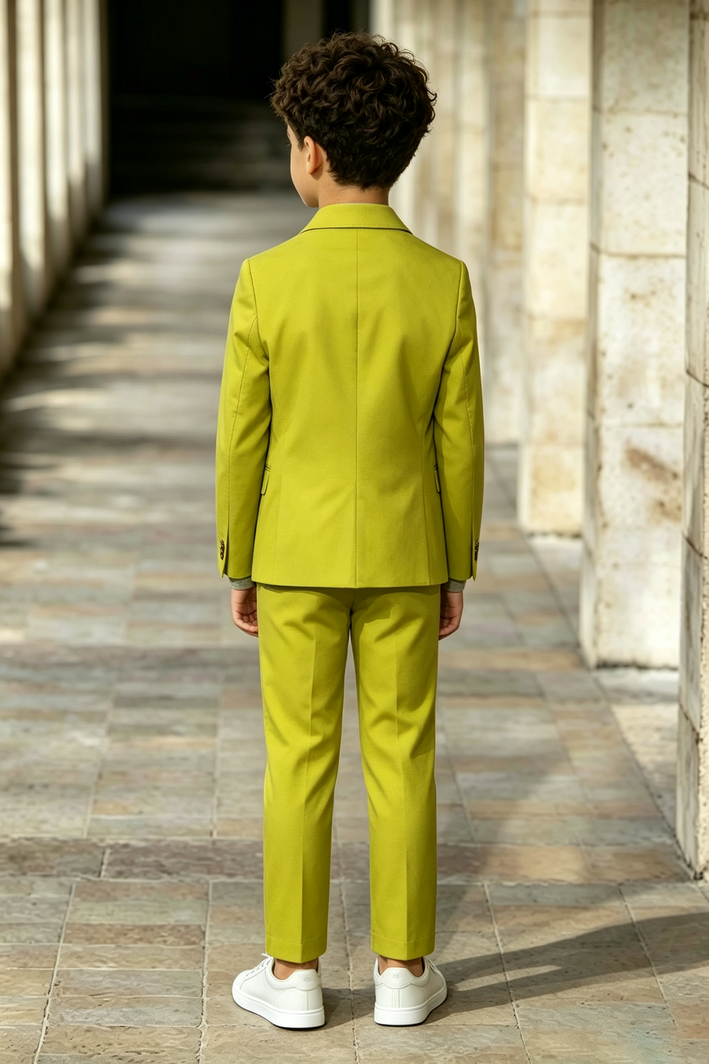Grass Green Twill-Blend Single Breasted 2-Piece Suit
