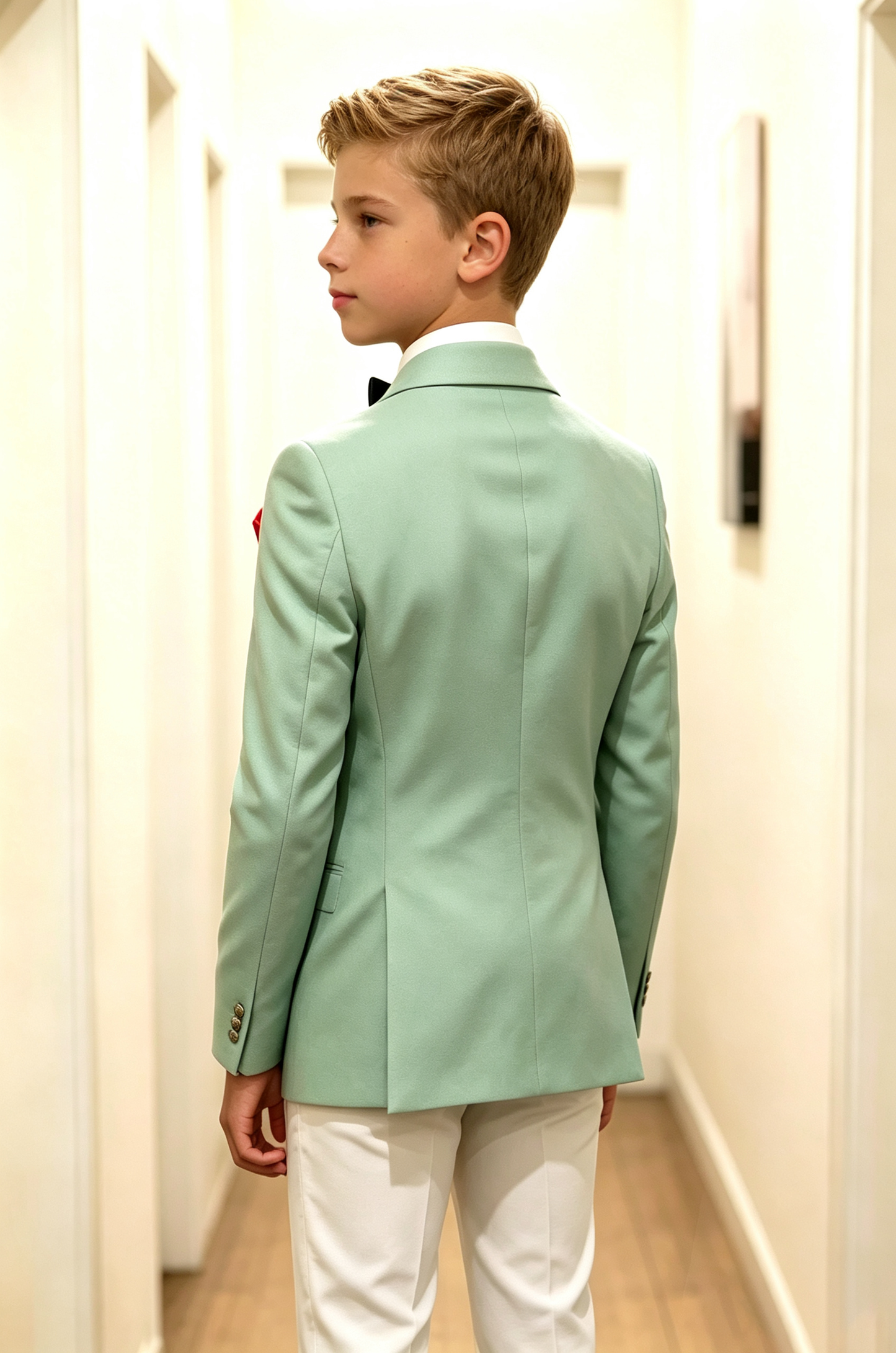 Mint Green Serge Blend Shawl Lapel Double Breasted Formal Tuxedo Blazer