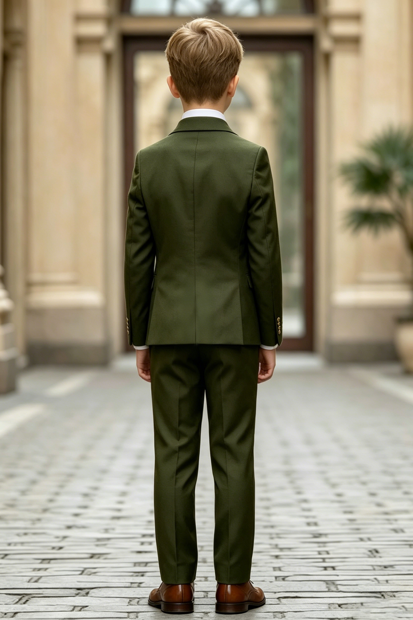 Deep Forest Green Twill-Blend Double Breasted 2-Piece Suit