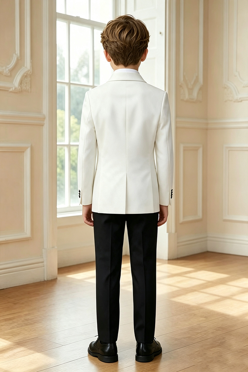 Boys White Shawl Lapel Tuxedo 2-Piece Suit for Wedding