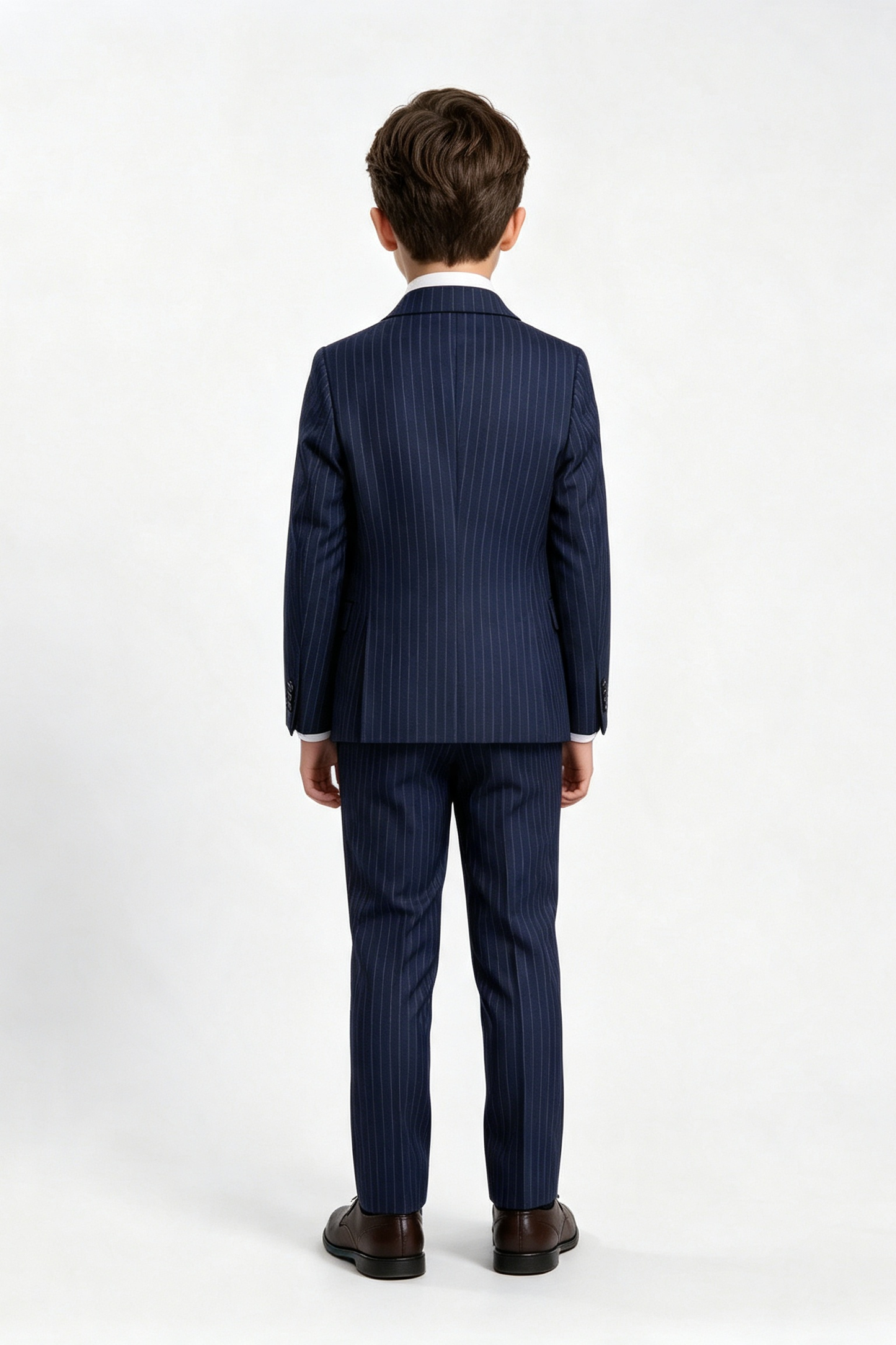 Navy Pinstripe Serge?Blend Single?Breasted 3?Piece Suit