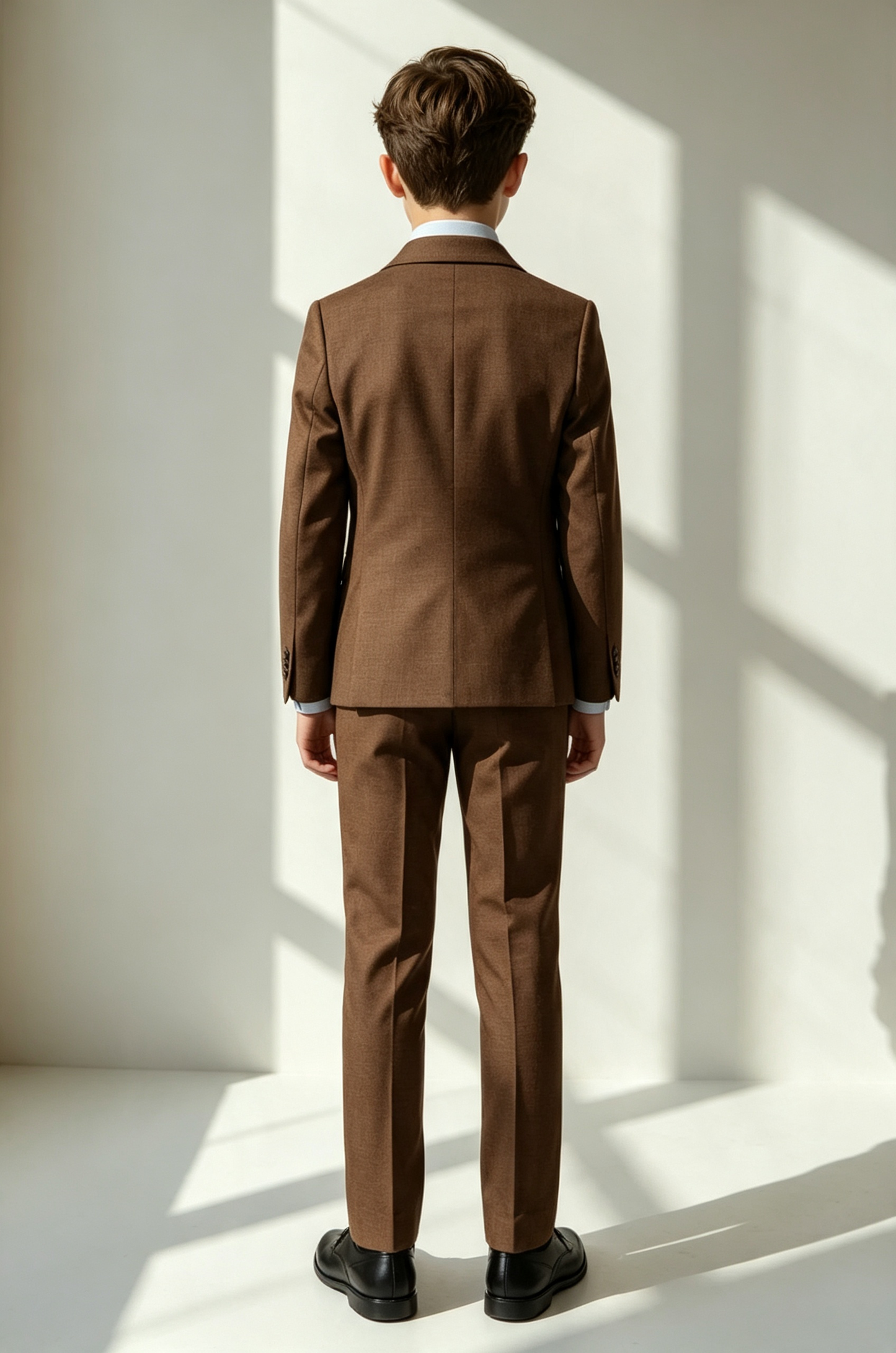Deep?Brown Linen?Blend Double?Breasted 2?Piece Suit