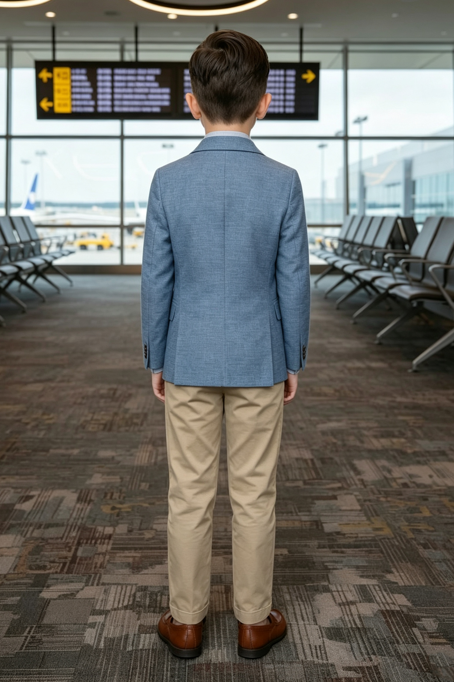 Blue‑Grey Mid‑Weight Wool‑Blend & Khaki Serge‑Blend Trousers 2‑Piece Suit